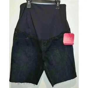 Isabel Maternity by Ingrid & Isabel Over Belly Bermuda Maternity Jean Shorts 12